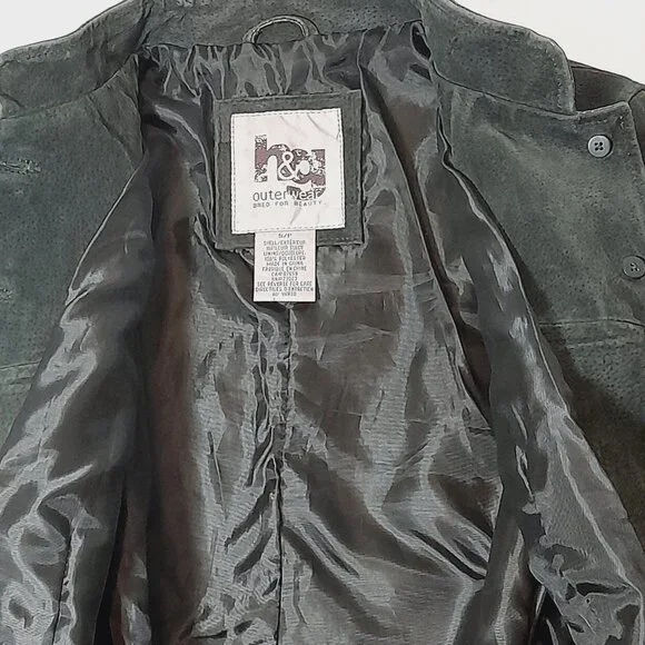 Western Suede Green Jacket Rodeo Rustic By H&G Size S/P - Picture 7 of 16